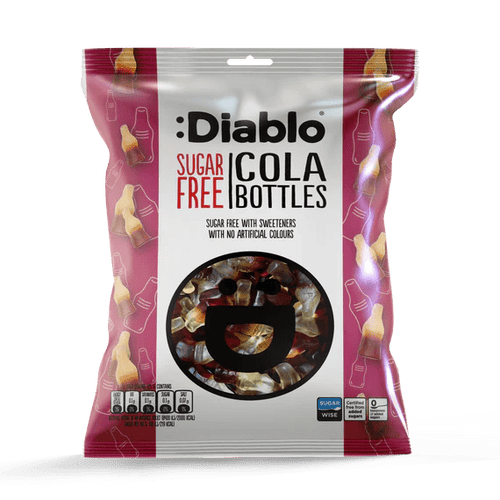 Diablo zuckerfreie Cola Flaschen - 75g (nur 1,8g anrechenb. KH/Tüte)