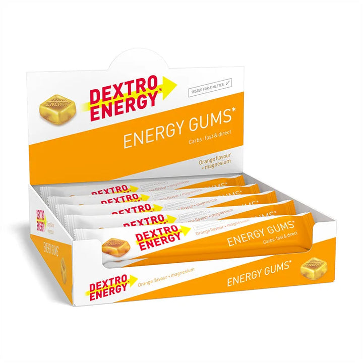 Dextro Energy Gums naranja + magnesio (6 unidades de 5 g de hidratos de carbono)