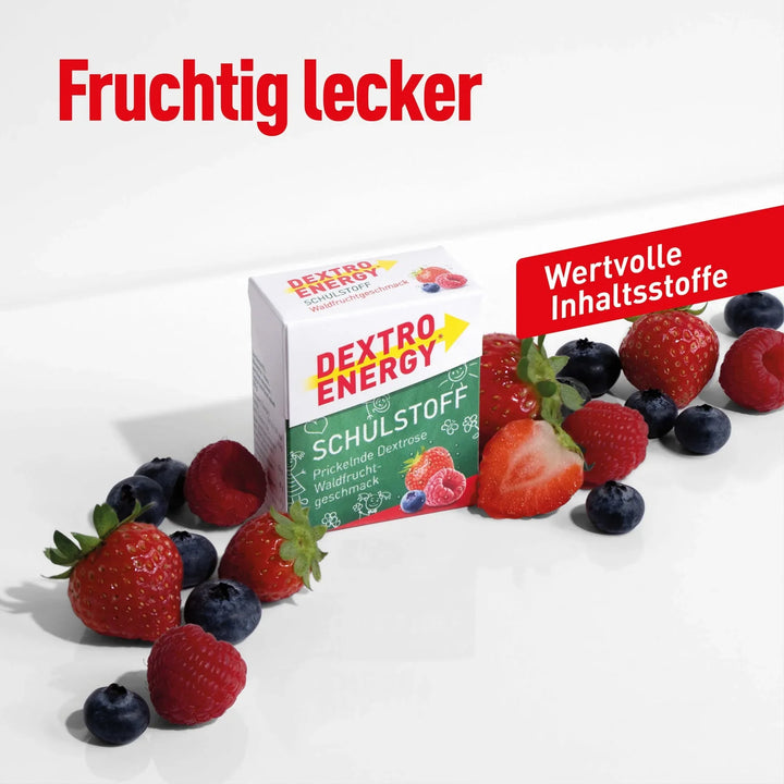 Dextro Energy Schulstoff Frutas del bosque, tabletas de glucosa con efecto efervescente, 50 g
