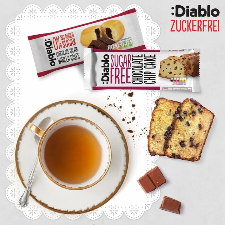 Gâteau Diablo sans sucre, Chocolate Chip (200 g, seulement 23 g de glucides* calculables/100 g)