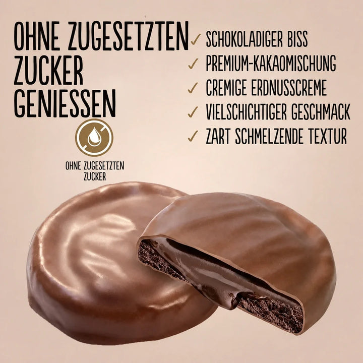 Diablo sin azúcar: galletas de chocolate negro con relleno de crema de chocolate (128 g, solo 2,7 g de hidratos de carbono* computables por galleta)