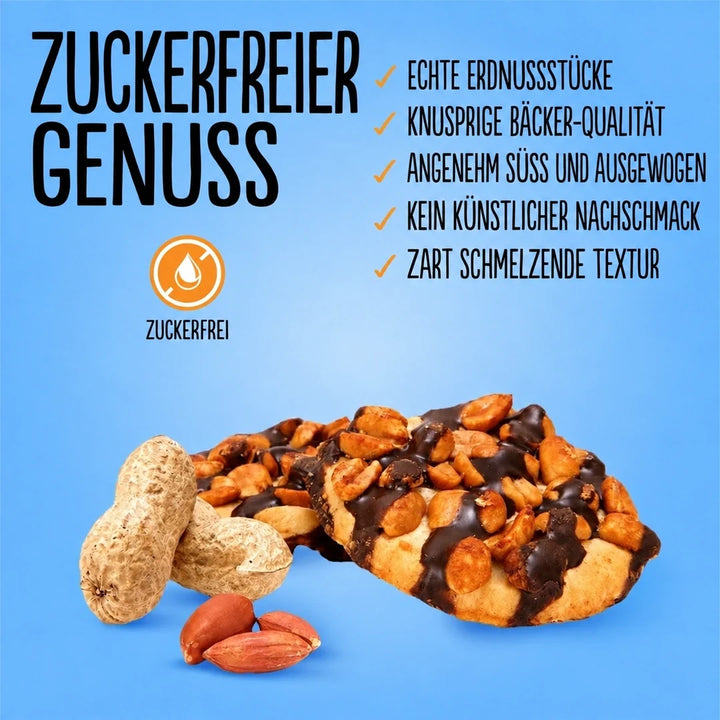 Diablo Kekse: zuckerfreie Erdnusskekse mit Schokostreifen