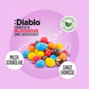Diablo sin azúcar: cacahuetes de colores recubiertos de chocolate con leche (40 g, 5,6 g de hidratos de carbono* computables)