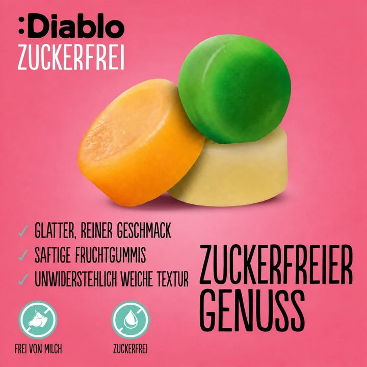 Diablo caramelos de goma sin azúcar (75 g, 1,5 g de hidratos de carbono computables* por bolsa)