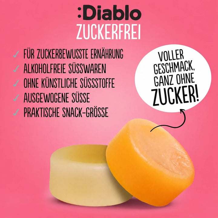 Diablo caramelos de goma sin azúcar (75 g, 1,5 g de hidratos de carbono computables* por bolsa)