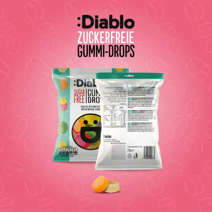 Diablo caramelos de goma sin azúcar (75 g, 1,5 g de hidratos de carbono computables* por bolsa)