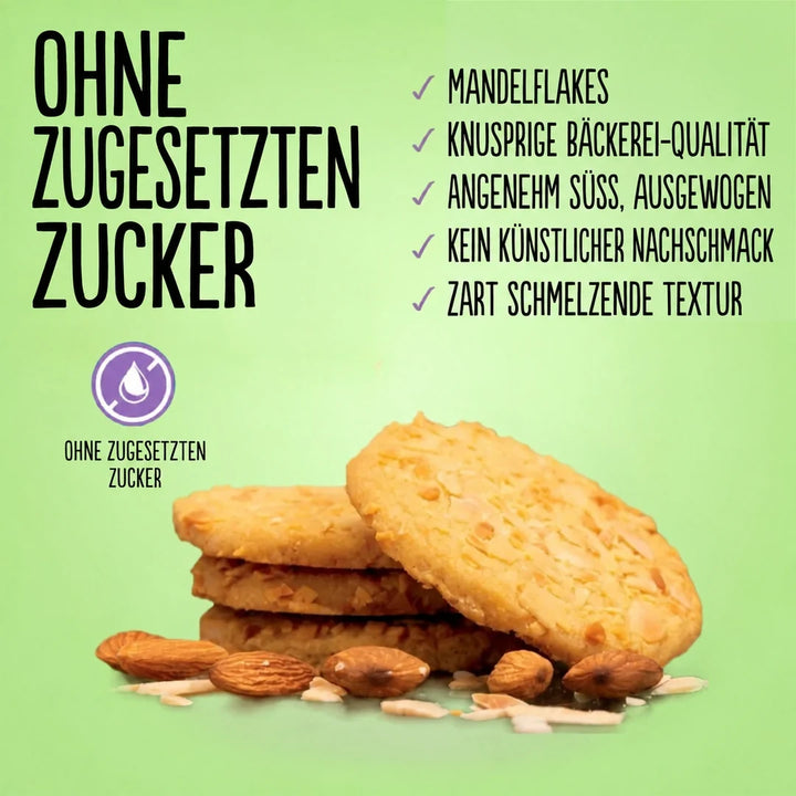 Diablo Cookies: galletas de almendra sin azúcar (145 g, 5 g de HC* contabilizables por galleta)