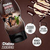 Salsa de chocolate sin azúcar Diablo, salsa de postre de chocolate (290 ml, 0,3 g de HC* computables por ración de 30 g)