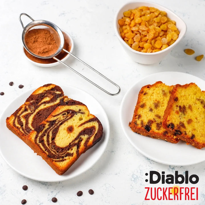 Diablo bizcocho marmolado sin azúcar (400 g, 23 g de HC* contabilizables por 100 g)