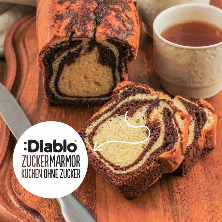 Diablo bizcocho marmolado sin azúcar (400 g, 23 g de HC* contabilizables por 100 g)