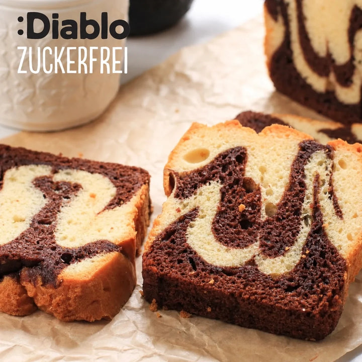 Diablo bizcocho marmolado sin azúcar (400 g, 23 g de HC* contabilizables por 100 g)
