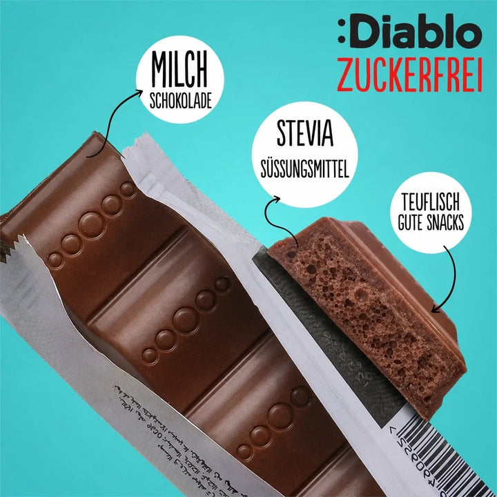 Diablo sans sucre : barre chocolatée Bubble (30 g, 3,6 g de glucides comptabilisables*)