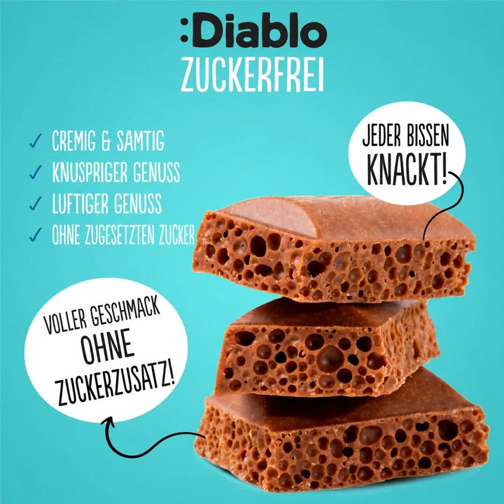 Diablo sans sucre : barre chocolatée Bubble (30 g, 3,6 g de glucides comptabilisables*)
