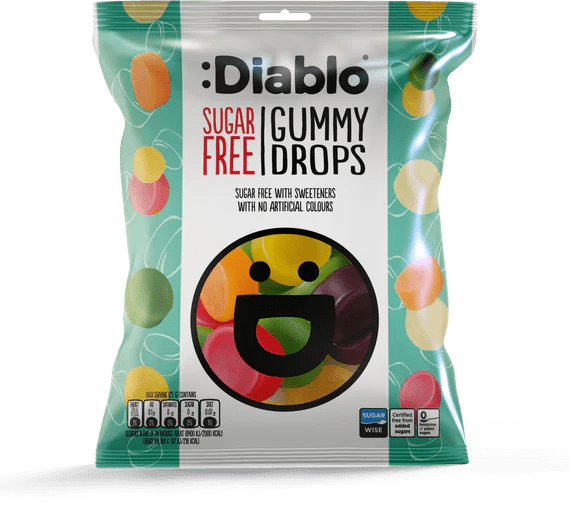 Diablo zuckerfreie Gummi Drops - 75g (nur 1,5g anrechenb. KH/Tüte) - von Zuckerschmuck