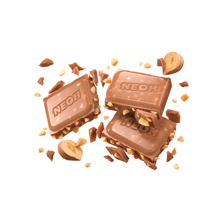 NEOH HASELNUSS SCHOKO - keto und low carb Schokolade ohne Zucker - nur 3g anrechenb. KH/Tafel - von Zuckerschmuck