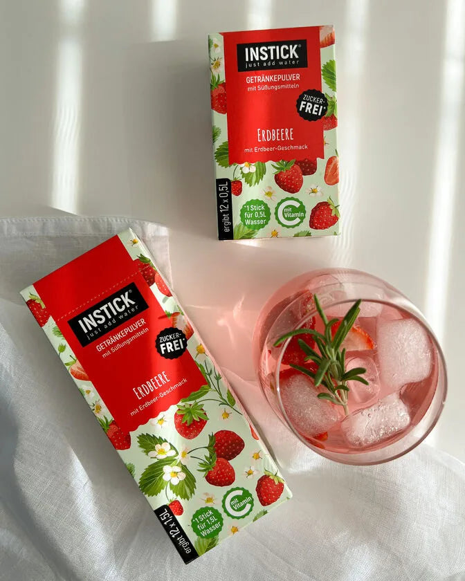 INSTICK polvo para bebidas sin azúcar, fresa 12x (12 x 0,5 l, sin HC/UB)
