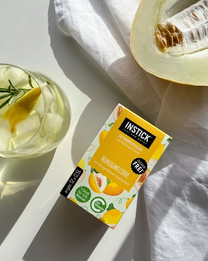 INSTICK polvo para bebidas sin azúcar, melón cantalupo 12x (12 x 0,5 l, sin KH/BE)