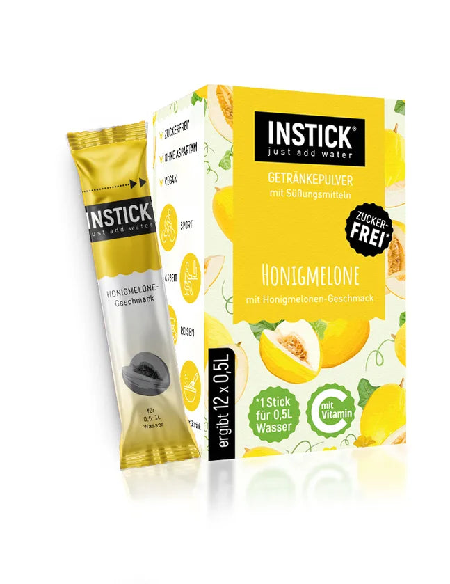 INSTICK polvo para bebidas sin azúcar, melón cantalupo 12x (12 x 0,5 l, sin KH/BE)