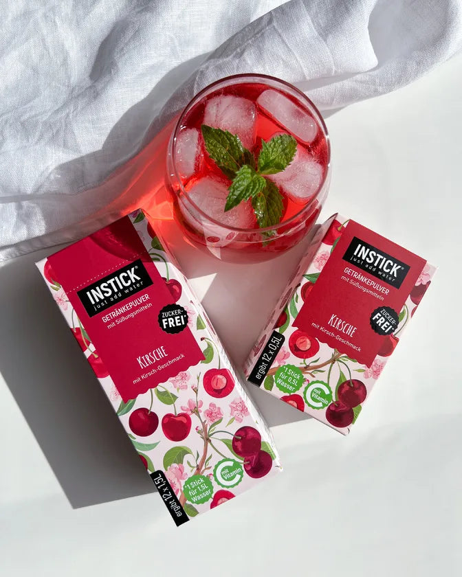 INSTICK polvo para bebidas sin azúcar, cereza 12x (12 x 0,5 l, sin HC/UB)
