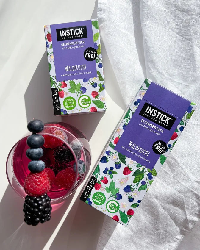 INSTICK polvo para preparar bebidas sin azúcar, frutos del bosque 12x (12 x 0,5 l, sin HC/BE)
