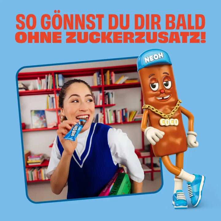 NEOH Coconut Bar 12x Schokoriegel, Kokosriegel ohne Zucker, 10+2 Sparpack (3 g anrechenbare KH* je Riegel)