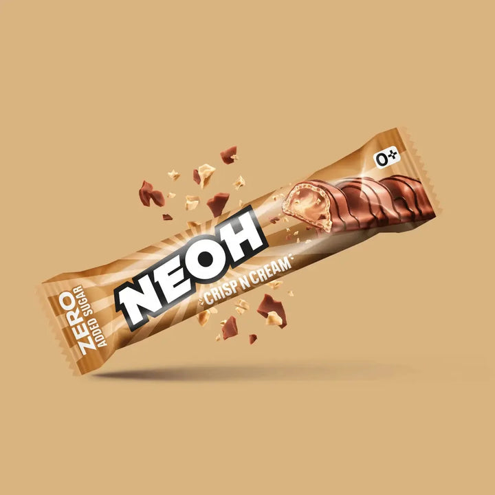 NEOH Crisp N Cream, 3x barritas de oblea sin azúcar con relleno de crema de avellanas (3,4 g de HC* computables por barrita)