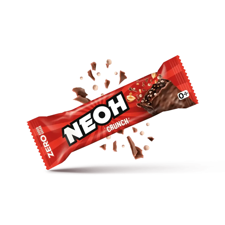 NEOH Riegel, NEOH Crunch Bar: 12x Schokoriegel ohne Zucker, 10+2 Sparpack (2,7 g anrechenbare KH* je Riegel)