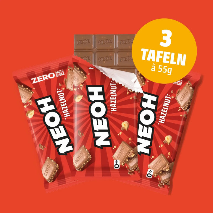 Chocolate NEOH con avellanas, chocolate keto y chocolate low carb sin azúcar (3 g de HC* computables por tableta)