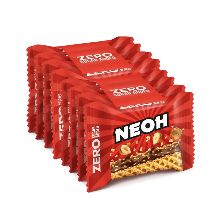 NEOH Waffel: NEOH Hazelnut Crunch, 12x gofre de avellana sin azúcar, pack ahorro 10+2 gratis (3 g de HC contabilizables* por gofre)