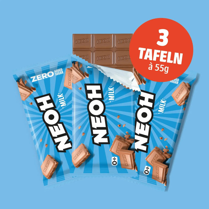 Chocolate NEOH con leche: chocolate low carb sin azúcar, keto (7,7 g de HC* computables por cada 100 g)