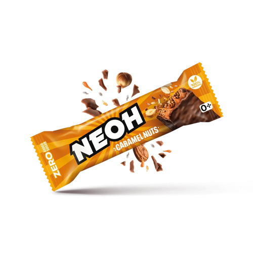 10+2 Sparpack NEOH CARAMEL NUTS BAR - Schokoriegel ohne Zucker - nur 2g anrechenb. KH/Riegel