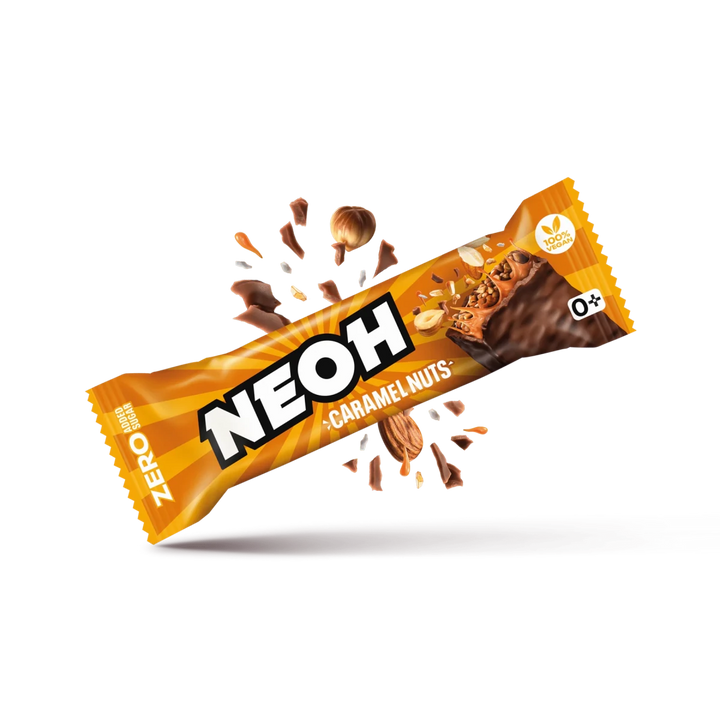 10+2 Sparpack NEOH CARAMEL NUTS BAR - Schokoriegel ohne Zucker - nur 2g anrechenb. KH/Riegel - von Zuckerschmuck