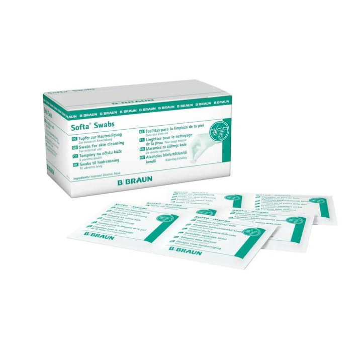 B.Braun Alkoholtupfer zur Hautreinigung Softa® Swabs, Packung à 100 Stück - von Zuckerschmuck