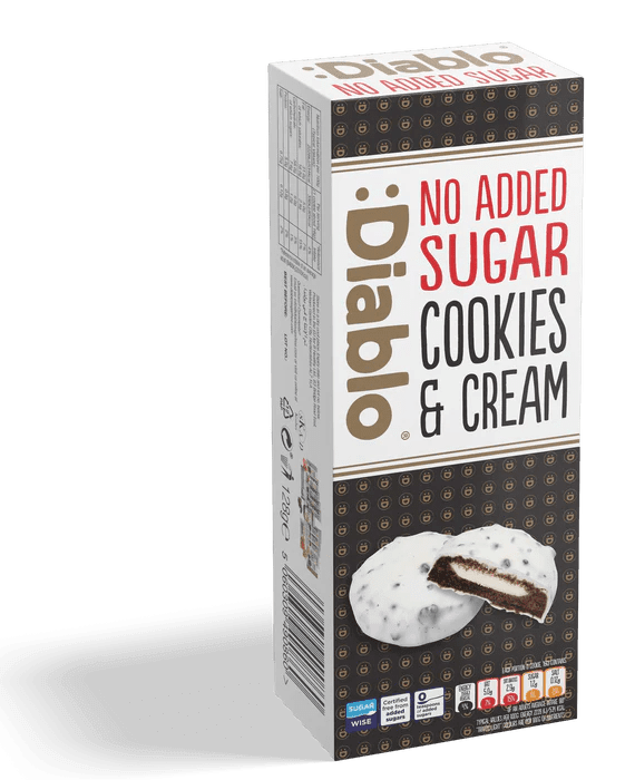 Diablo zuckerfreie weiße Schokoladenkekse mit Milchcreme (128 g) nur 4 g anrechenb. KH/Keks - von Zuckerschmuck